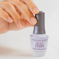 Morgan Taylor REACTmax Optical Brightener Nail Strengthener and Extended Wear Base Coat, 0.5 oz.