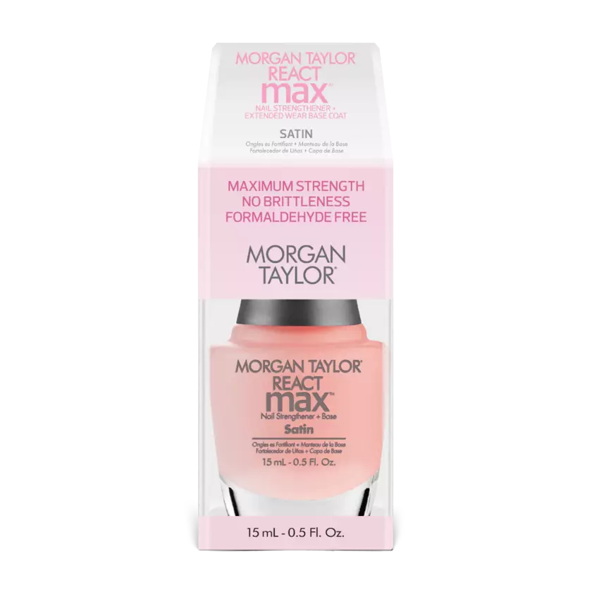 Morgan Taylor REACTmax Satin Nail Strengthener and Extended Wear Base Coat, 0.5 oz.